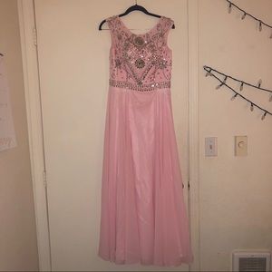 bridesmaid/prom maxi dress with beaded top dress